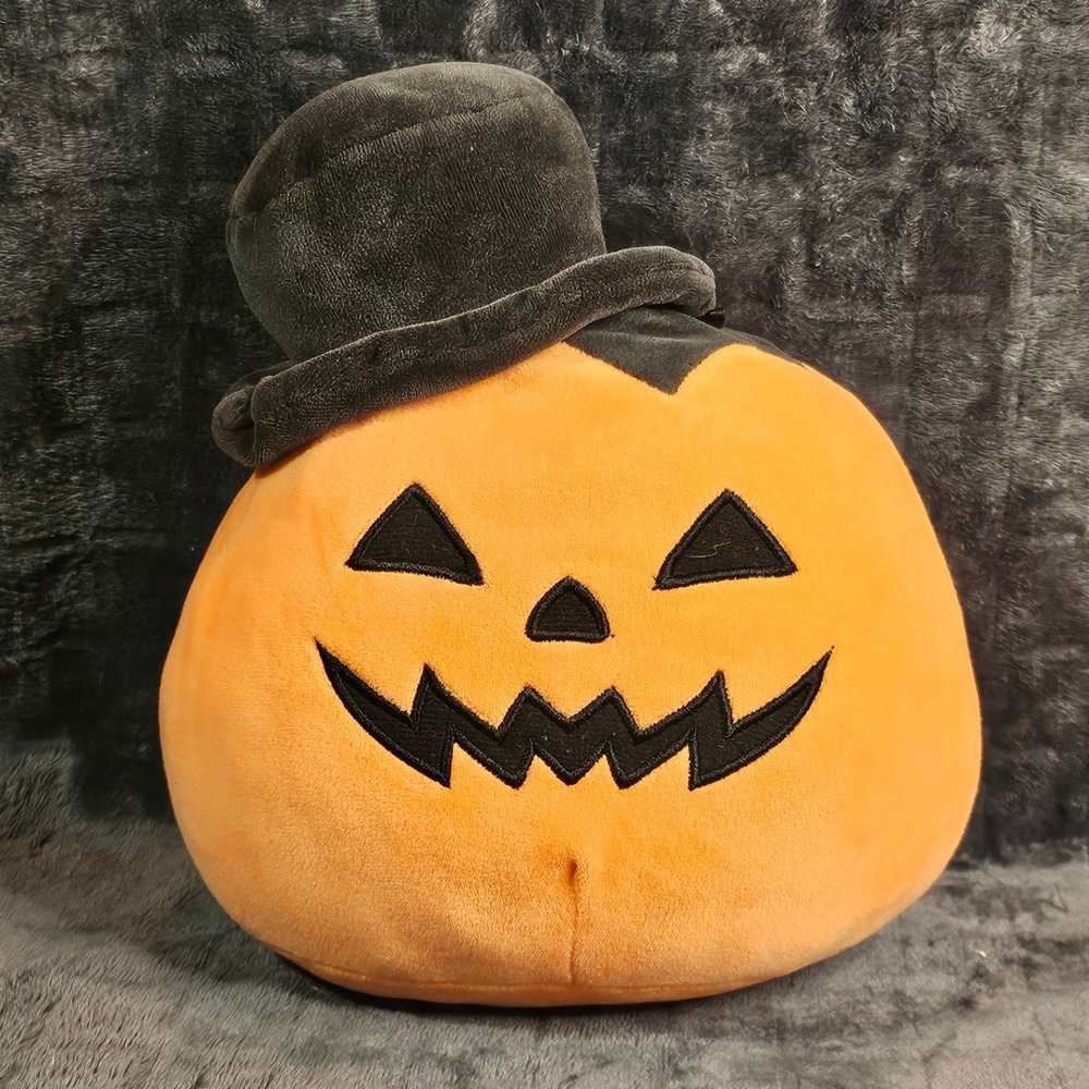 Squishmallows Riba the Pumpkin Jack-o-Lantern Halloween 8" Plush Top Hat 2022